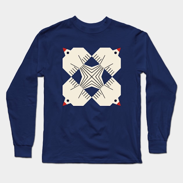 Geometric Birds Long Sleeve T-Shirt by nataliaoro